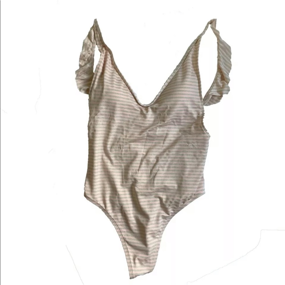 One Piece Swimsuit Ruffles Sexy Low Back